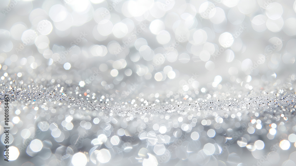 White glitter background with shiny silver sparkles, seamless pattern for wedding invitation or holiday party design. Glitter texture, sparkling stars on white paper surface. White glitter background with shiny silver sparkles, seamless pattern for wedding invitation or holiday party design. Glitter texture, sparkling stars on white paper surface.