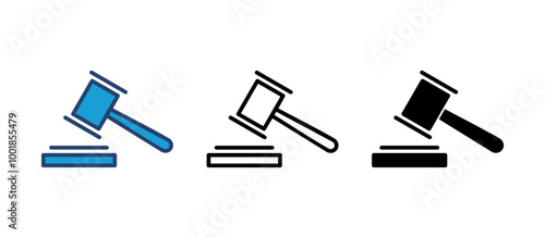 Gavel icon vector. judge gavel icon vector. law icon vector. auction hammer
