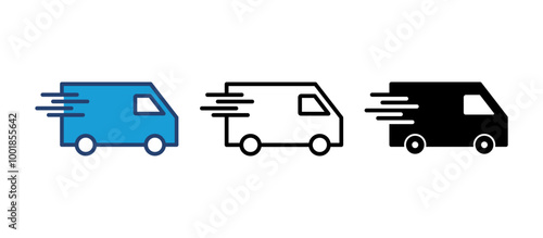 Fast shipping delivery truck icon vector. Delivery truck icon. fast delivery icon