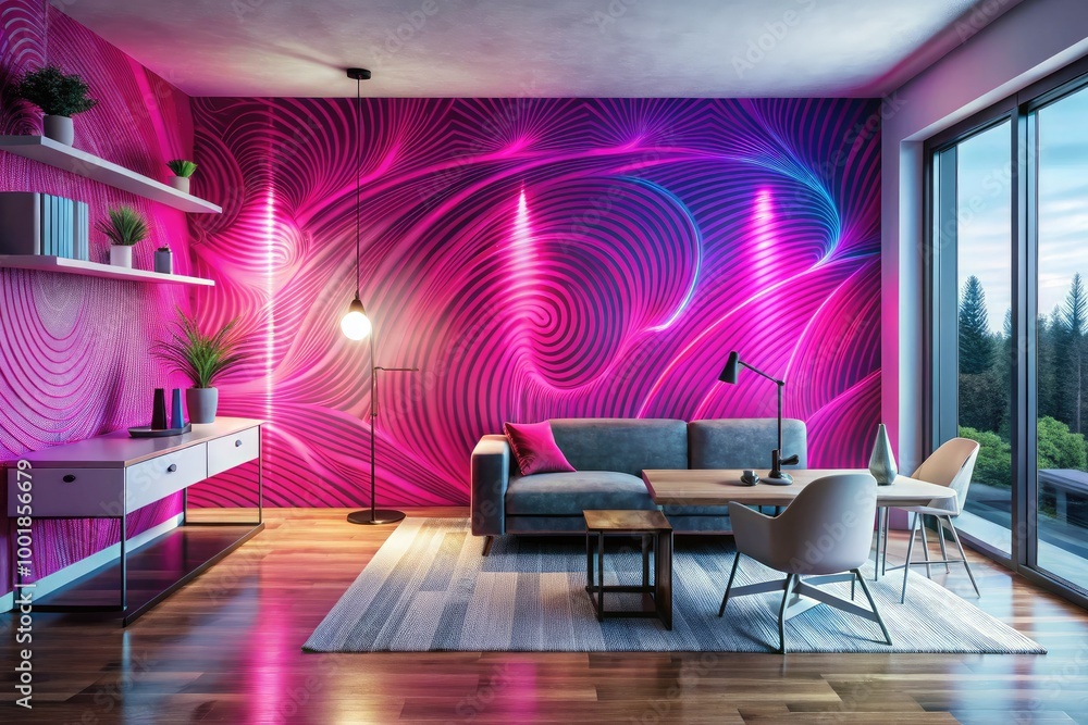Vibrant Pink Neon Wallpaper with Abstract Design for Modern Home and Creative Spaces Decoration Vibrant Pink Neon Wallpaper with Abstract Design for Modern Home and Creative Spaces Decoration