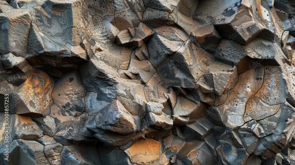 Textured Rock Surface with Angular Patterns and Colors Textured Rock Surface with Angular Patterns and Colors