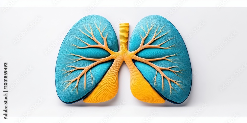 Obraz premium Human Lungs Anatomy Model D Render Illustration