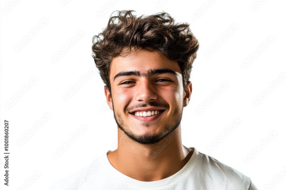 Handsome Young Man Smiling with White Background Handsome Young Man Smiling with White Background