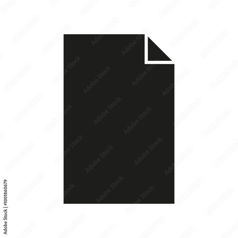 Folded paper icon. Simple vector page. Black document symbol. Geometric paper shape. Folded paper icon. Simple vector page. Black document symbol. Geometric paper shape.