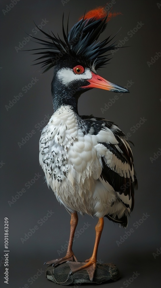 Obraz premium African Bird with Striking Black and White Feathers