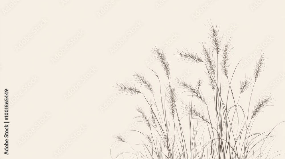 minimalist illustration of grass on beige minimalist illustration of grass on beige
