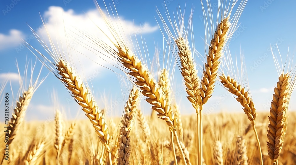 A truly picturesque scene capturing the essence of a rich and abundant harvest, with fields of golden wheat under a brilliant blue sky. A truly picturesque scene capturing the essence of a rich and abundant harvest, with fields of golden wheat under a brilliant blue sky.