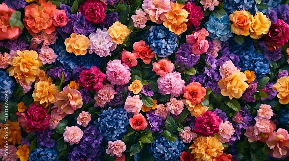 Radiant selection of colorful flowers blooming beautifully in sunlight image Radiant selection of colorful flowers blooming beautifully in sunlight image