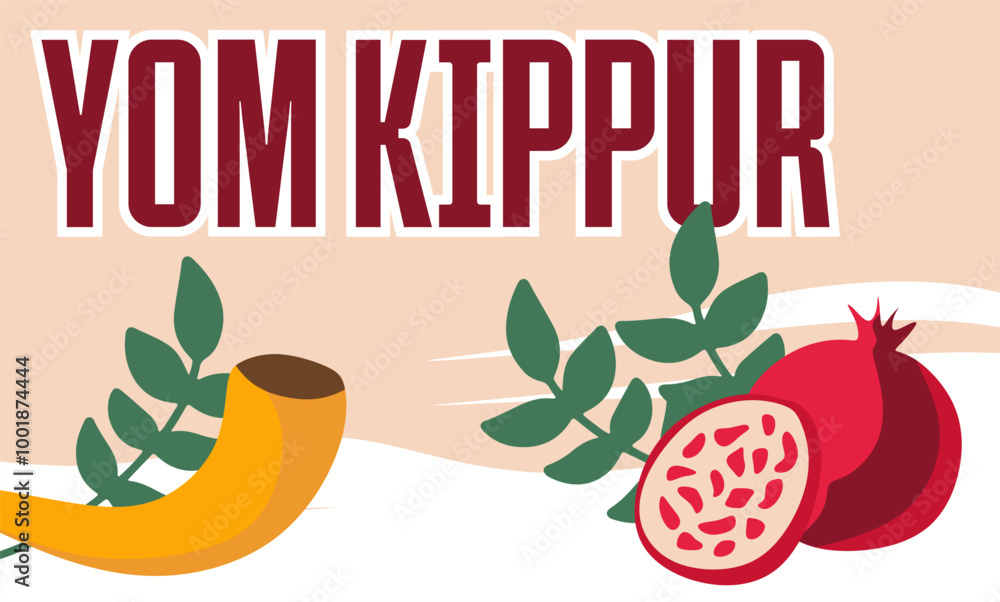 happy yom kippur day with jewish ornaments happy yom kippur day with jewish ornaments