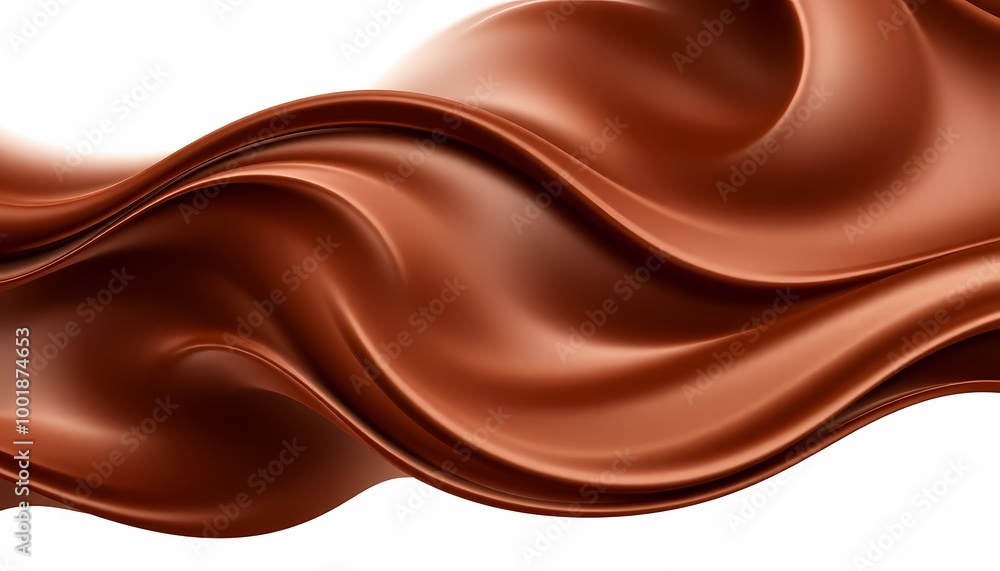 High-Detail Flowing Chocolate Wave with Rich Dark Tones and Realistic Textures on Transparent BG High-Detail Flowing Chocolate Wave with Rich Dark Tones and Realistic Textures on Transparent BG