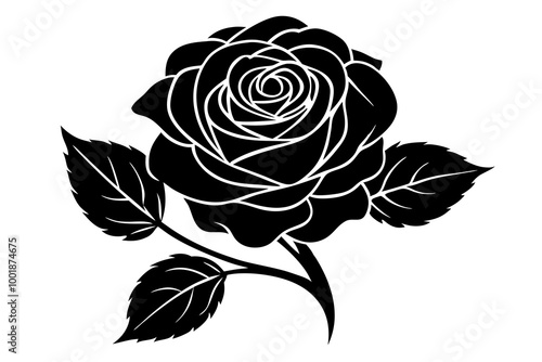 Rose flower vector icon illustration white background