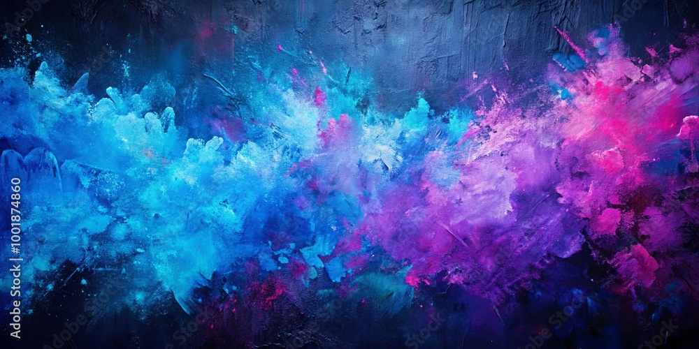 Abstract Painting of Vibrant Blue and Purple Hues with a Rough Textured Surface Abstract Painting of Vibrant Blue and Purple Hues with a Rough Textured Surface
