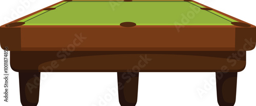 This is a classic billiards table with green cloth and wooden frame