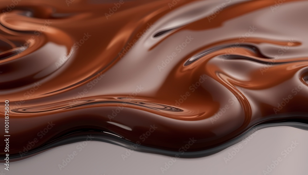 Smooth Molten Chocolate Flowing Gracefully with Glossy Highlights on Transparent Background Smooth Molten Chocolate Flowing Gracefully with Glossy Highlights on Transparent Background