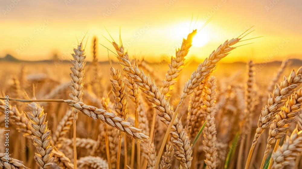 Golden Wheat Bundles at Sunset Golden Wheat Bundles at Sunset