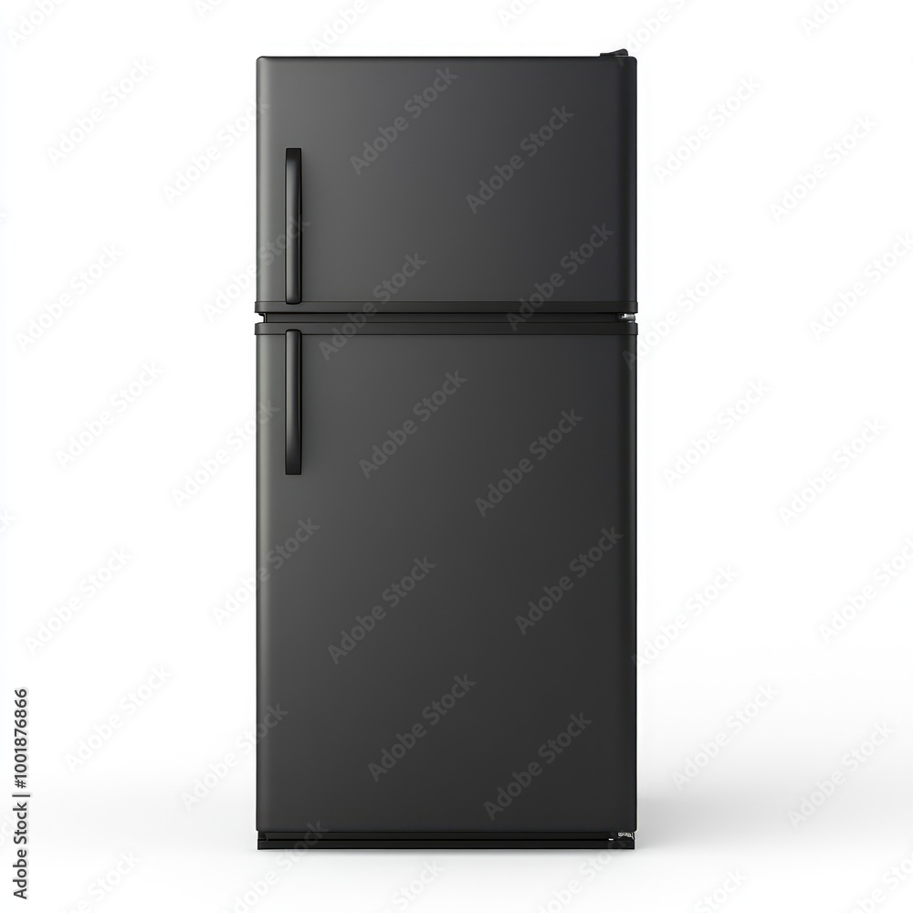 Modern Black Double-Door Refrigerator Isolated on White Background for Kitchen and Home Appliance Design Modern Black Double-Door Refrigerator Isolated on White Background for Kitchen and Home Appliance Design