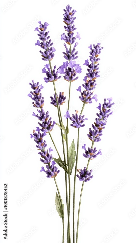 Fototapeta premium Lavender stems isolated on white background