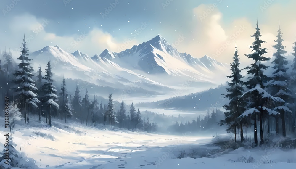 winter landscape in the mountains winter landscape in the mountains