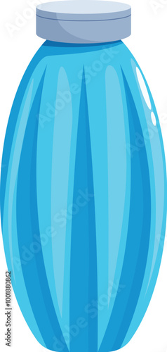 Blue medical hot water bottle providing warmth and comfort, alleviating pain and promoting relaxation