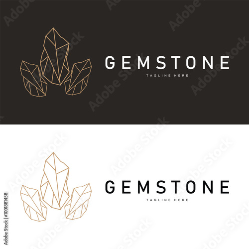 Gemstone Logo Stone Jewelry Vector Template Premium