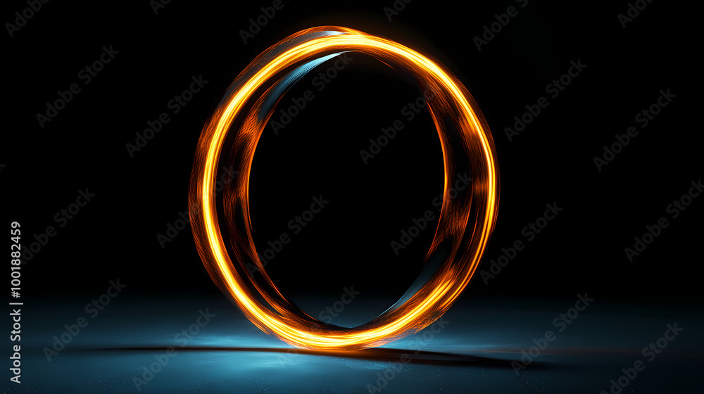 A circular light painting on a black background, ai. Light Painting. Illustration A circular light painting on a black background, ai. Light Painting. Illustration