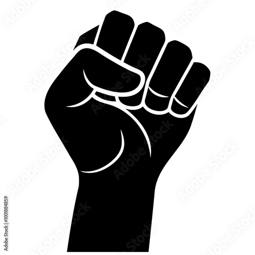 Raised fist - symbol of victory, strength, power and solidarity flat vector icons for apps and websites