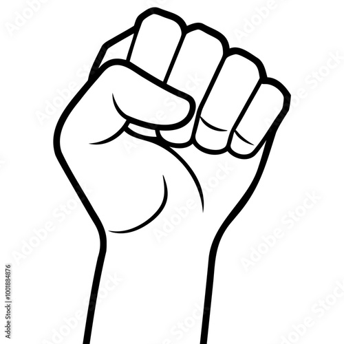 Raised fist - symbol of victory, strength, power and solidarity flat vector icons for apps and websites