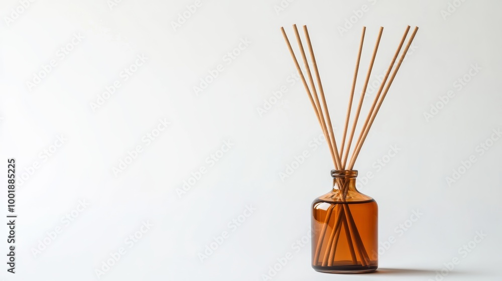 Aromatic reed diffuser in amber glass bottle Aromatic reed diffuser in amber glass bottle