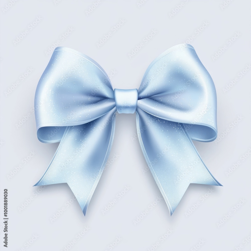 light blue bow for glitter silk on a white background light blue bow for glitter silk on a white background