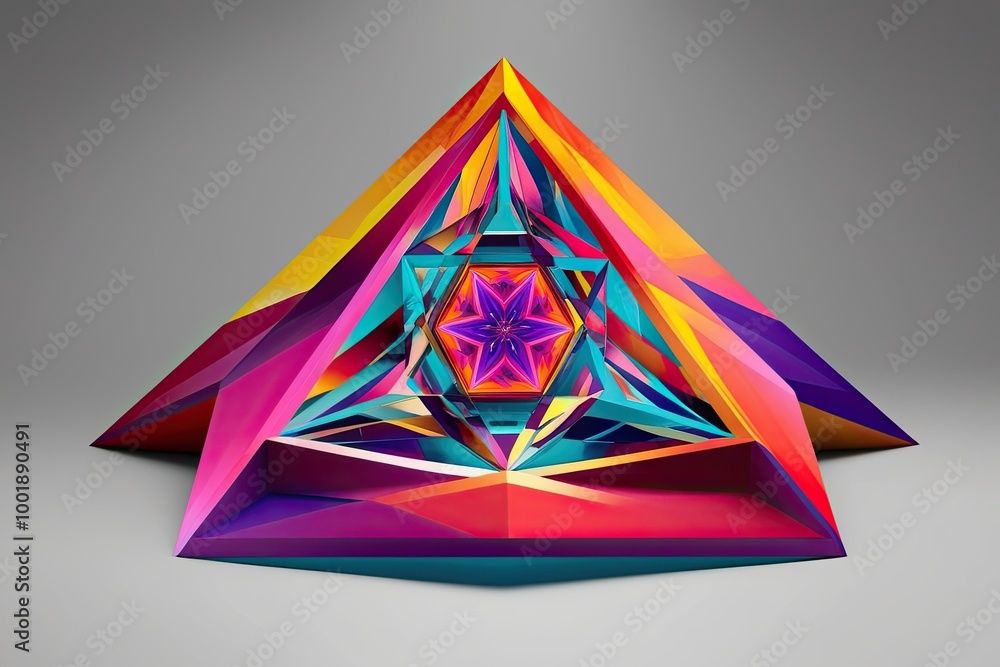 Dynamic Three-Dimensional Geometric Tetrahedron Design with Energetic Patterns Dynamic Three-Dimensional Geometric Tetrahedron Design with Energetic Patterns