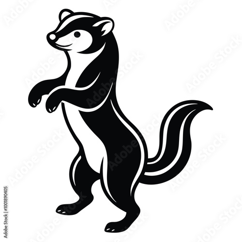 Ferret animal vector logo icon design template