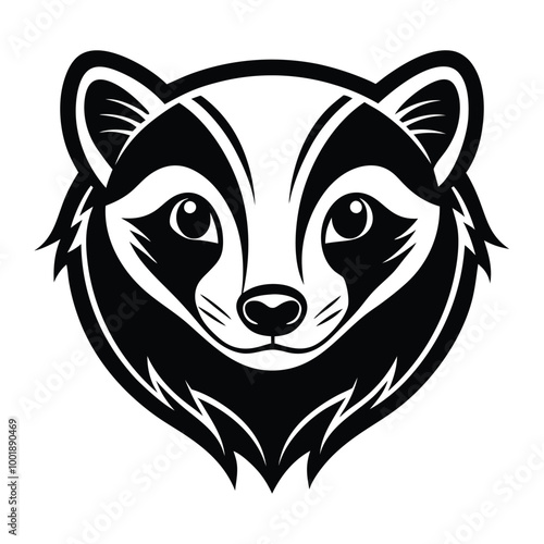 Ferret animal vector logo icon design template