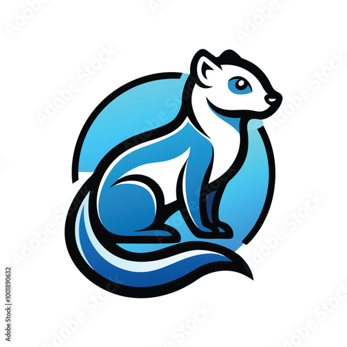 Ferret animal vector logo icon design template