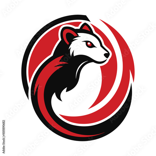 Ferret animal vector logo icon design template