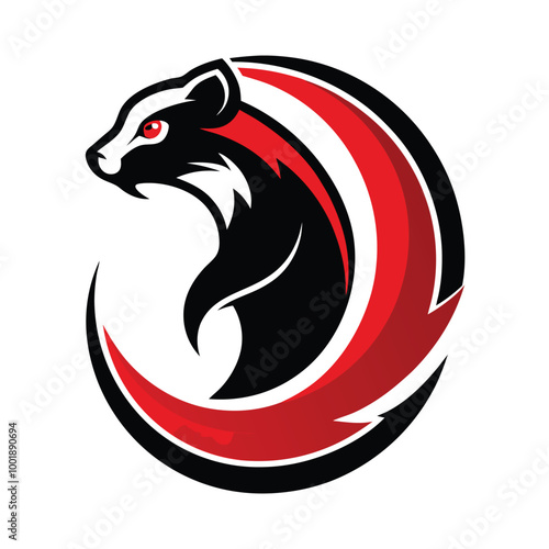 Ferret animal vector logo icon design template