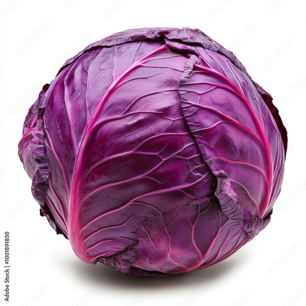 Fototapeta premium fresh purple cabbage on a white background