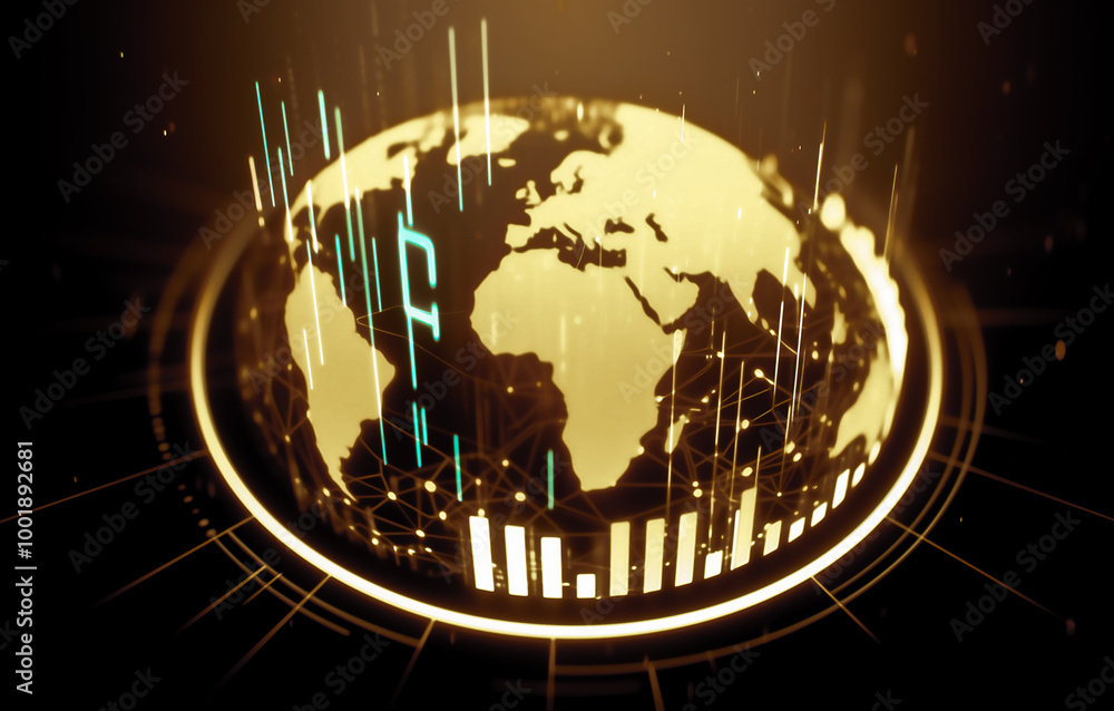 Fototapeta premium global graph