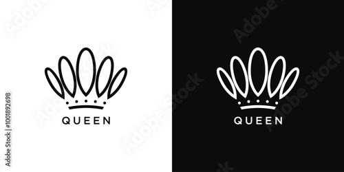 Royal Princess queen crown logo design. Premium Vector