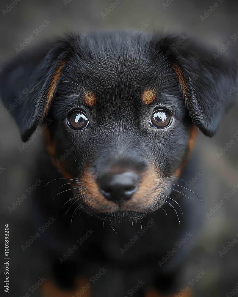 Adorable Rottweiler Puppy with Big Brown Eyes Adorable Rottweiler Puppy with Big Brown Eyes
