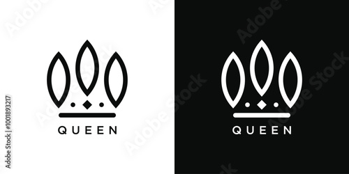 Royal Princess queen crown logo design. Premium Vector