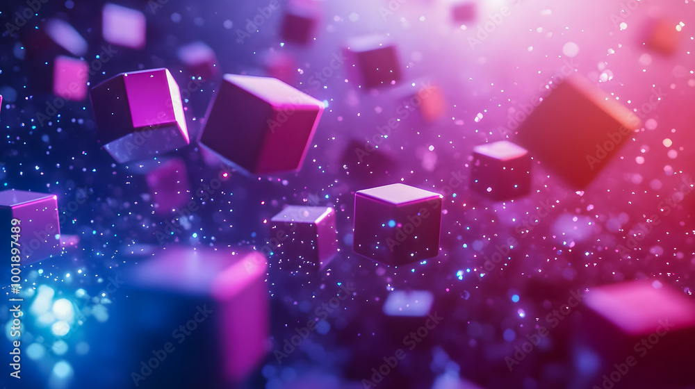 Vibrant Abstract Cubes Floating in Space Vibrant Abstract Cubes Floating in Space