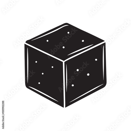 Tofu Silhouette Vector Illustration Simple Food Shape for Digital Design