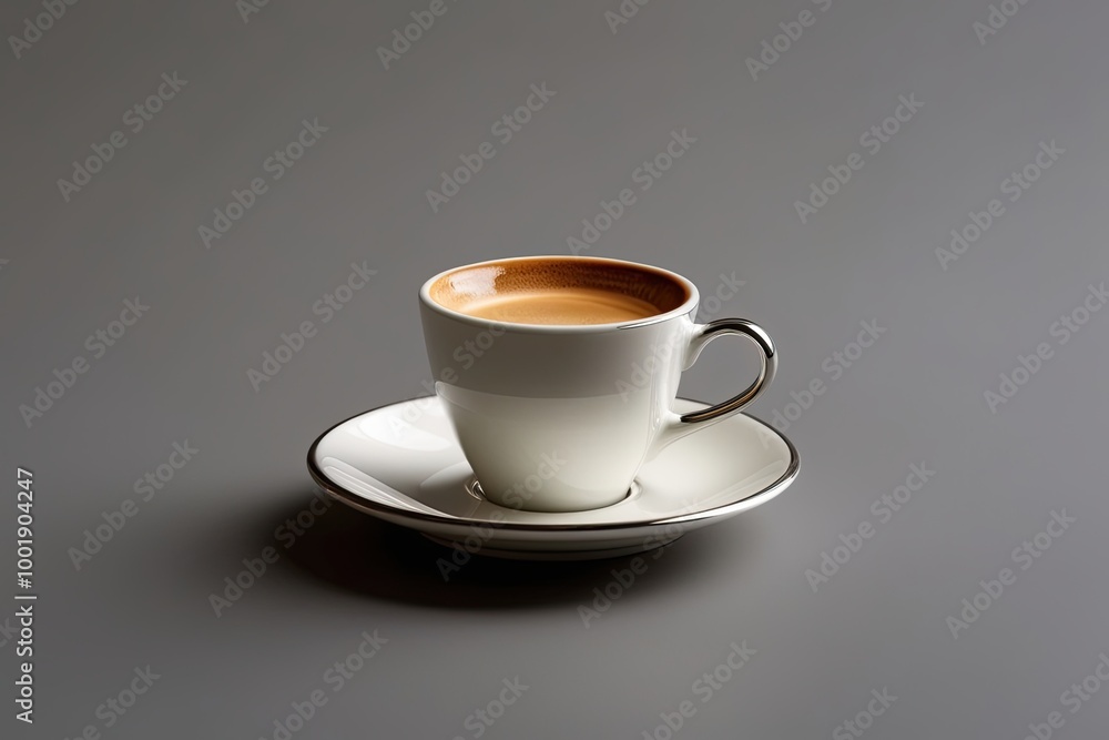 Elegant Espresso Cups and Saucer on a Glare-Free Background Elegant Espresso Cups and Saucer on a Glare-Free Background