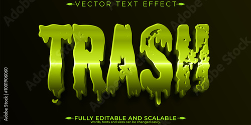 Trash editable text effect, editable stinky and garbage text style