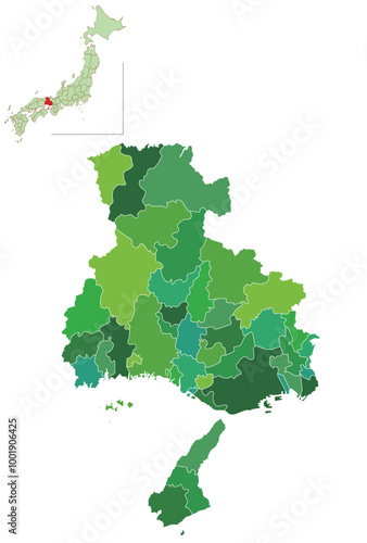兵庫　日本　地図　緑　アイコン	