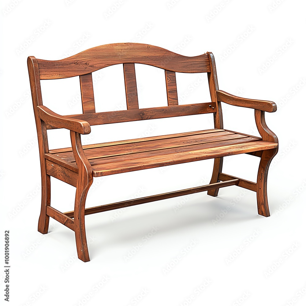 Elegant wooden bench with a classic design, perfect for gardens and outdoor spaces. Elegant wooden bench with a classic design, perfect for gardens and outdoor spaces.