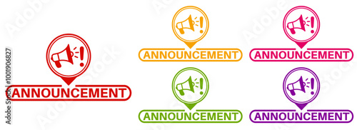 Set announcement icon. Exclamation announces sign labels design template Vector illustration