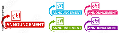 Set announcement icon. Exclamation announces sign labels design template Vector illustration