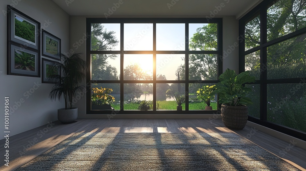 A contemporary square window featuring wide jambs that enhance its modern design. The window is elegantly framed, showcasing clean lines and a minimalist aesthetic that complements any architectural A contemporary square window featuring wide jambs that enhance its modern design. The window is elegantly framed, showcasing clean lines and a minimalist aesthetic that complements any architectural