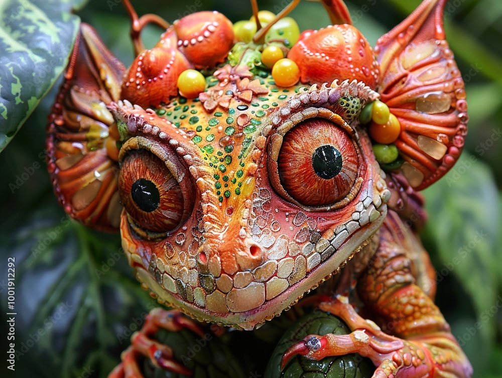 Whimsical Fantasy Creature Sculpture Close Up Whimsical Fantasy Creature Sculpture Close Up